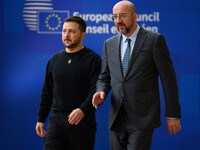 European Council Summit Brussels - Ukraine's President Volodymyr Zelensky