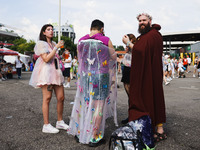 Taylor Swift Fans Gather Outside The San Siro Stadium For The Italian Concert Of The Eras Tour In Milan