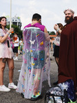 Taylor Swift Fans Gather Outside The San Siro Stadium For The Italian Concert Of The Eras Tour In Milan