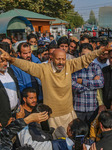 Engineer Rashid Stages Protest In Srinagar