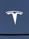 Tesla Logo On Model 3 Electric Car