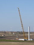 Wind Turbine Installation At Castelluccio Dei Sauri Wind Farm, Italy