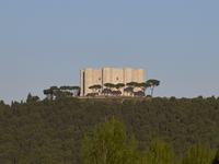 Distant View Of Castel Del Monte In Puglia, Italy