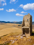 Ruins Of A Norman Tower Shaped Like A Giant Chair On A Hilltop In Pietramontecorvino, Italy