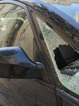 Broken Car Window From Attempted Theft In Bari, Italy