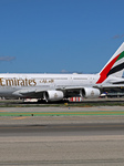 Emirates Airbus A380 Landing At Barcelona Airport