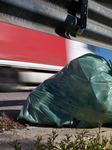 Abandoned Bag Of Mixed Waste On Roadside In San Ferdinando Di Puglia, Italy