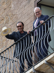 The Mayor Of Rome Roberto Gualtieri Delivers The Capitoline Wolf To Italian Singer-songwriter Antonello Venditti In The Giulio Cesare Hall At The Campidoglio