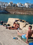 Swimmers Enjoying A Sunny October Sunday