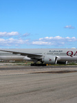 Qatar Airways Boeing777 Arriving At Barcelona Airport