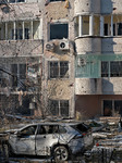 Aftermath of Russian shelling of Odesa on November 18, 2024.