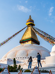 Tourists At Boudhanath Stupa, Kathmandu, Nepal.