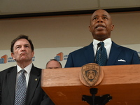 NYPD Press Conference Following NYPD Officer Shot In Jamaica Queens New York City