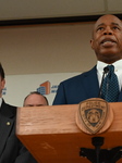 NYPD Press Conference Following NYPD Officer Shot In Jamaica Queens New York City