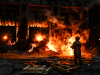 Open-hearth furnace shop at Zaporizhstal Steel Works.