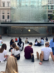 Visitors Outside The Apple Store Milan