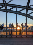 Young People Enjoying The Sunset At Hackerbruecke, Munich