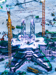 Ice and Snow World Construction in Harbin.