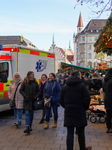 Emergency Vehicles At Munich Christmas Market On Marienplatz 