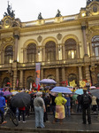  Demonstrators Shout Slogans As They Take Part In A Protest