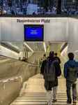 Evening Commuters Entering Suburban Train Station Rosenheimer Platz In Munich