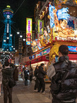 Tourists In Osaka Shinsekai, Japan.