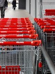 Shopping Carts Outside A Supermarket