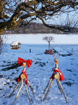 Festive Winter Scene By A Bavarian Lake