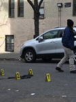 Crime Scene Investigators At Scene Of Man Dead After Being Shot In Mount Hope Section Of Bronx New York