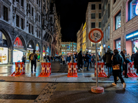 Safety Barrier Access At Marienplatz Christmas Market In Munich