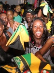 People Celebrate Jamaican Athletes Winning The Olympic Gold Medal In Kingston