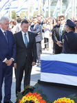 Shimon Peres Memorial At The Central Knesset Plaza In Jerusalem