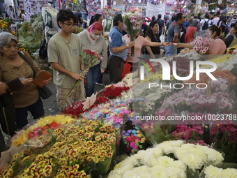 Dozens of people attend the Jamaica Market in Mexico City to buy flowers and some gifts for Mother's Day, which is celebrated on 10 May in M...