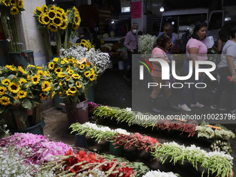 Dozens of people attend the Jamaica Market in Mexico City to buy flowers and some gifts for Mother's Day, which is celebrated on 10 May in M...