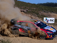Thierry NEUVILLE (BEL) and Martijn WYDAEGHE (BEL) in HYUNDAI i20 N Rally1 HYBRID in action SS7 Mortagua of WRC Vodafone Rally Portugal 2023...
