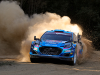 Ott TANAK (EST) and Martin JARVEOJA (EST) in FORD Puma Rally1 HYBRID in action SS1 Lousa of WRC Vodafone Rally Portugal 2023 in Lousa - Port...
