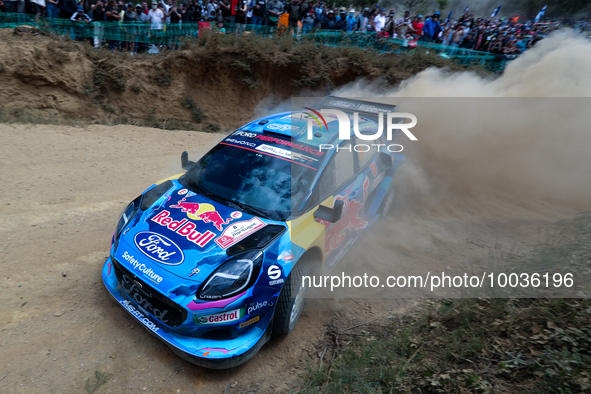 Ott TANAK (EST) and Martin JARVEOJA (EST) in FORD Puma Rally1 HYBRID in action SS4 Lousa of WRC Vodafone Rally Portugal 2023 in Lousa - Port...