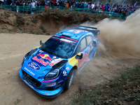 Ott TANAK (EST) and Martin JARVEOJA (EST) in FORD Puma Rally1 HYBRID in action SS4 Lousa of WRC Vodafone Rally Portugal 2023 in Lousa - Port...