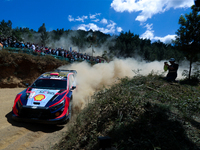 Daniel SORDO (ESP) and Candido CARRERA (ESP) in HYUNDAI i20 N Rally1 HYBRID in action SS4 Lousa of WRC Vodafone Rally Portugal 2023 in Lousa...