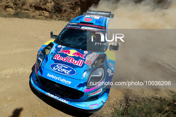 Pierre-Louis LOUBET (FRA) and Nicolas GILSOUL (BEL) in FORD Puma Rally1 HYBRID in action SS4 Lousa of WRC Vodafone Rally Portugal 2023 in Lo...