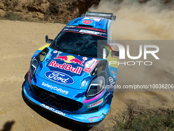 Pierre-Louis LOUBET (FRA) and Nicolas GILSOUL (BEL) in FORD Puma Rally1 HYBRID in action SS4 Lousa of WRC Vodafone Rally Portugal 2023 in Lo...