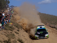 Oliver SOLBERG (SWE) and Elliott EDMONDSON (GBR) in SKODA Fabia RS in action SS7 Mortagua of WRC Vodafone Rally Portugal 2023 in Lousa - Por...