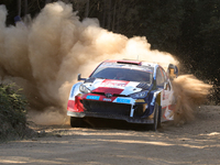 Takamoto KATSUTA (JPN) and Aaron JOHNSTON (IRL) in TOYOTA GR Yaris Rally1 HYBRID in action SS1 Lousa of WRC Vodafone Rally Portugal 2023 in...