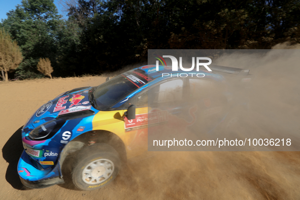 Pierre-Louis LOUBET (FRA) and Nicolas GILSOUL (BEL) in FORD Puma Rally1 HYBRID in action SS1 Lousa of WRC Vodafone Rally Portugal 2023 in Lo...