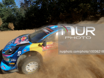 Pierre-Louis LOUBET (FRA) and Nicolas GILSOUL (BEL) in FORD Puma Rally1 HYBRID in action SS1 Lousa of WRC Vodafone Rally Portugal 2023 in Lo...