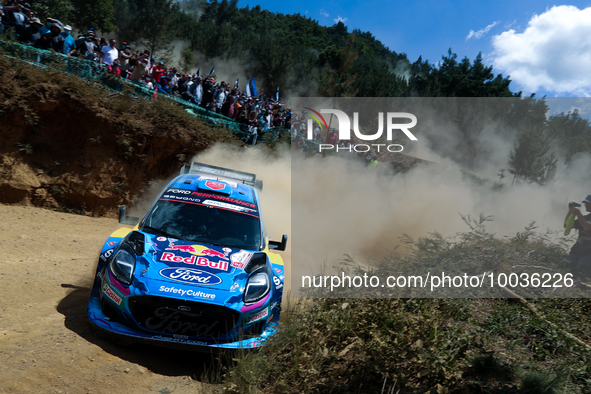 Pierre-Louis LOUBET (FRA) and Nicolas GILSOUL (BEL) in FORD Puma Rally1 HYBRID in action SS4 Lousa of WRC Vodafone Rally Portugal 2023 in Lo...