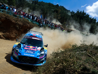 Pierre-Louis LOUBET (FRA) and Nicolas GILSOUL (BEL) in FORD Puma Rally1 HYBRID in action SS4 Lousa of WRC Vodafone Rally Portugal 2023 in Lo...