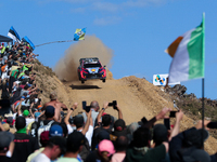 Esapekka LAPPI (FIN) and Janne FERM (FIN) in HYUNDAI i20 N Rally1 HYBRID in action SS7 Mortagua of WRC Vodafone Rally Portugal 2023 in Lousa...