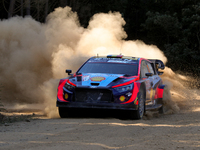 Thierry NEUVILLE (BEL) and Martijn WYDAEGHE (BEL) in HYUNDAI i20 N Rally1 HYBRID in action SS1 Lousa of WRC Vodafone Rally Portugal 2023 in...