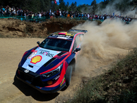 Daniel SORDO (ESP) and Candido CARRERA (ESP) in HYUNDAI i20 N Rally1 HYBRID in action SS4 Lousa of WRC Vodafone Rally Portugal 2023 in Lousa...